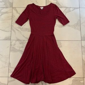 LuLaRoe Nicole dress Women’s size Small in Heather Red